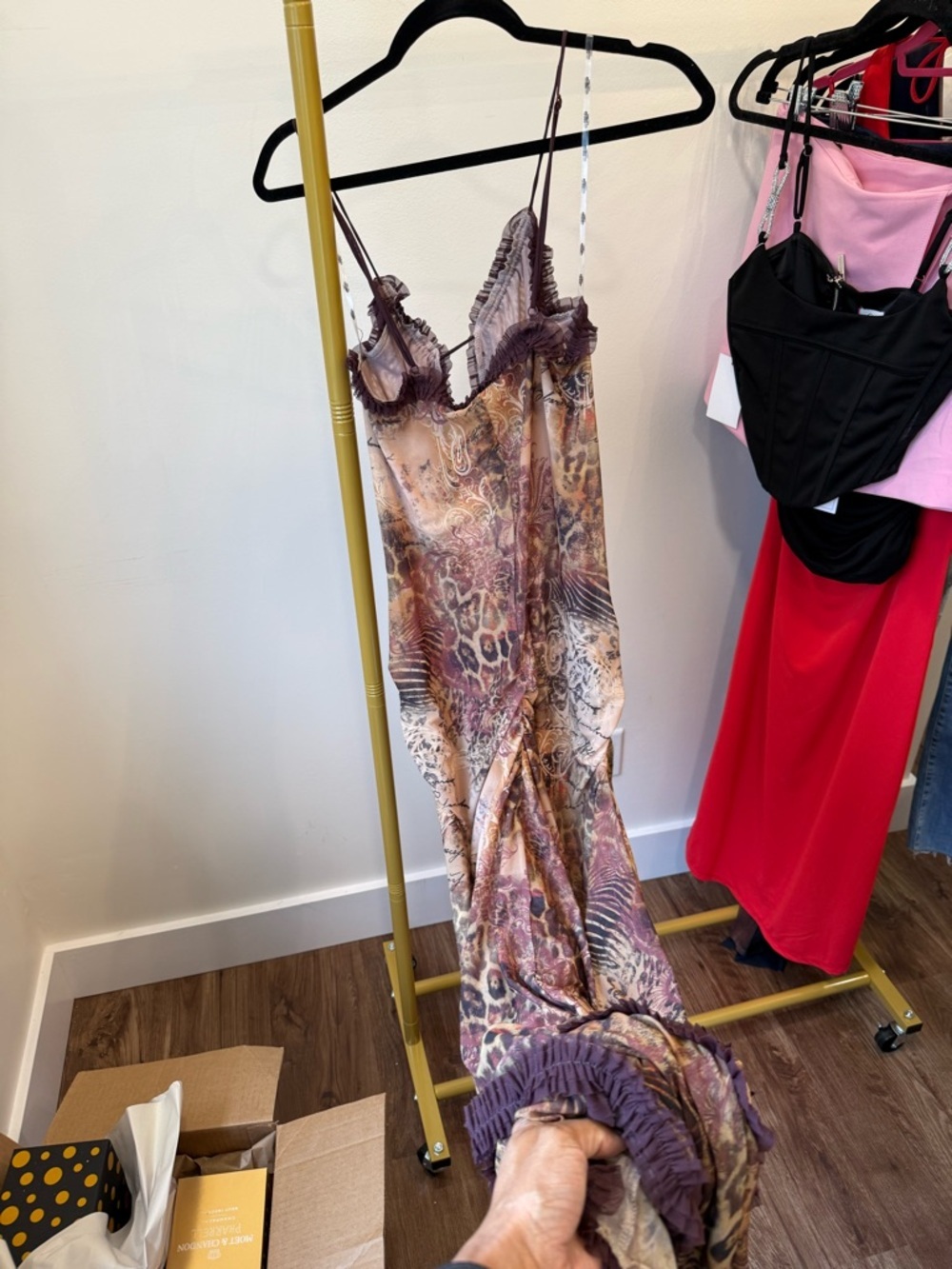 NWT Jaded London Fatale Maxi Dress in Sunrose Size 8 - Picture 7 of 7